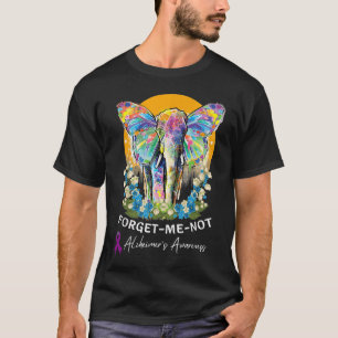 Alzheimer Elephant Vergeet me-niet Alzheimer Aware T-shirt