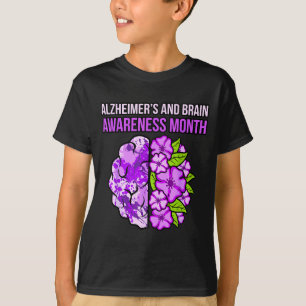 Alzheimer en Hersenen Bewustzijnsmaand Paarse Lint T-shirt