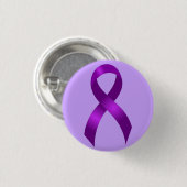 Alzheimer | Kroon en Colitis | Paars lint Ronde Button 3,2 Cm (Voorkant /achterkant)