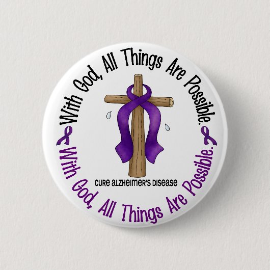 Alzheimer met GOD CROSS 1 Ronde Button 5,7 Cm (Voorkant)