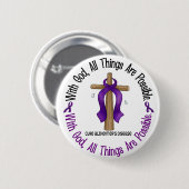 Alzheimer met GOD CROSS 1 Ronde Button 5,7 Cm (Voorkant /achterkant)
