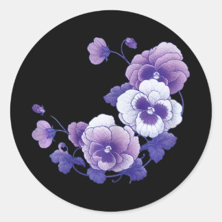 Alzheimer Paarse Bloemen Pansy Alzheimer's Awa Ronde Sticker
