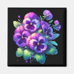 Alzheimer Paarse Bloemen Pansy Dementie Alzheimer& Magneet