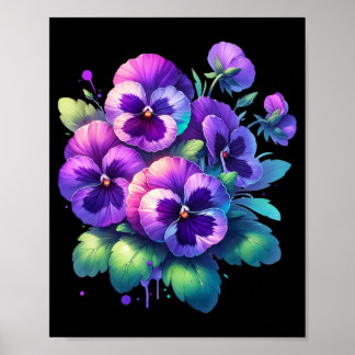 Alzheimer Paarse Bloemen Pansy Dementie Alzheimer& Poster