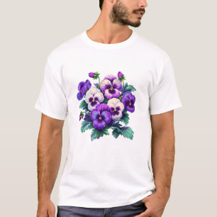Alzheimer Paarse Bloemen Pansy Dementie Alzheimer T-shirt