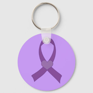 Alzheimer Paarse Heart Ribbon Gift Sleutelhanger