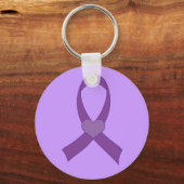 Alzheimer Paarse Heart Ribbon Gift Sleutelhanger (Voorkant)