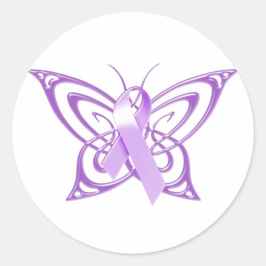 Alzheimer vlinder ronde sticker (Voorkant)