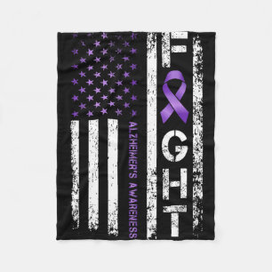 Alzheimerbewustzijn Alzheimer Vlag USA voor Mannen Fleece Deken