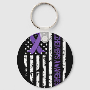 Alzheimerbewustzijn Alzheimer Vlag VS Voor Mannen Sleutelhanger