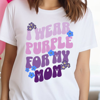 Alzheimerbewustzijn, ik draag paarse voor mijn moe t-shirt