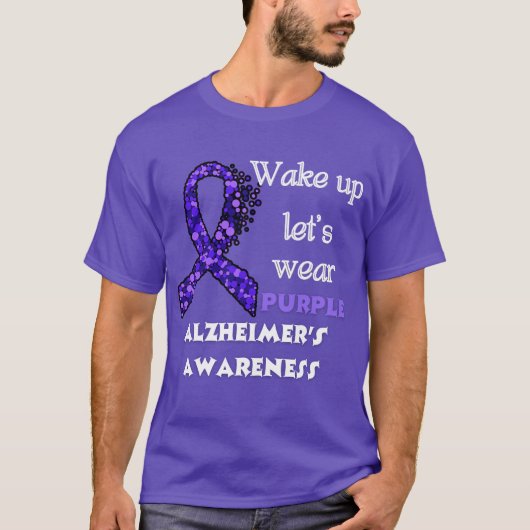 Alzheimerbewustzijn Paarse T-shirt (Voorkant)