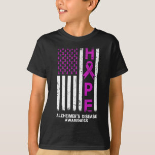 Alzheimerheimer Disease Awareness Amerikaanse vlag T-shirt