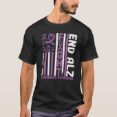 Alzheimers American Flag End Alz Alzheimer's Aware T-shirt (Voorkant)