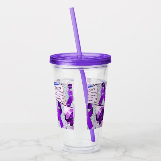 Alzheimer's Awareness Collage Acryl Drinkbeker (Links)
