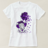 Alzheimer's Awareness Elephant Sunflower T-shirt (Design voorkant)