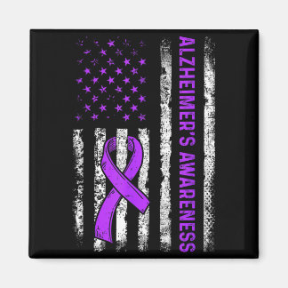Alzheimer's awareness fight american usa flag magneet