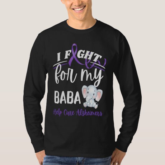 Alzheimer's Awareness I Fight Baba Alzheimer's Ele T-shirt (Voorkant)