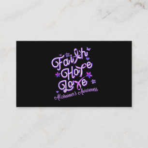 Alzheimer's Awareness Paarse Ribbon Products Faith Visitekaartje
