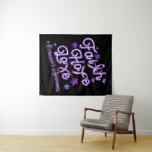 Alzheimer's Awareness Paarse Ribbon Products Faith Wandkleed (In Situ (horizontaal))