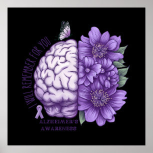 Alzheimer's Bewustheid die ik voor jullie zal onth Poster