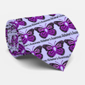 Alzheimer's Butterfly Awareness Ribbon Stropdas (Opgerold)