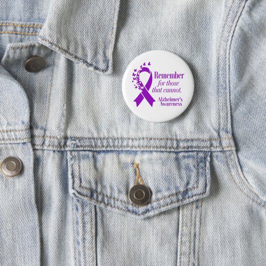 Alzheimer's Disease Awareness Purple Ribbon Ronde Button 5,7 Cm (In situ)