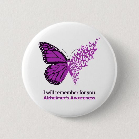 Alzheimer's Disease Awareness Purple Ribbon Ronde Button 5,7 Cm (Voorkant)