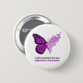 Alzheimer's Disease Awareness Purple Ribbon Ronde Button 5,7 Cm (Voorkant /achterkant)