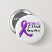 Alzheimer's Disease Awareness Rib Ronde Button 5,7 Cm (Voorkant /achterkant)