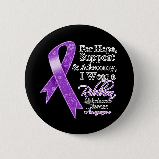 Alzheimer's Disease Support Hope Awareness Ronde Button 5,7 Cm (Voorkant)
