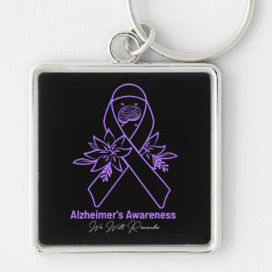 Alzheimer's Ribbon Fight Dementia Awareness Sleutelhanger
