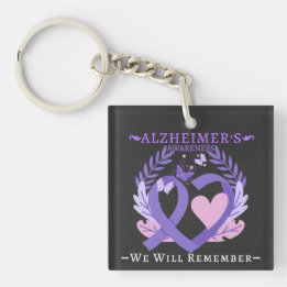 Alzheimer's Ribbon Fight Dementia Awareness Sleutelhanger