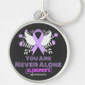 Alzheimer's Ribbon Fight Dementia Awareness Sleutelhanger (Voorkant)