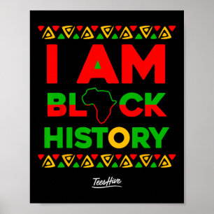 Am Black Geschiedenis Afrocentrisch Afro-Amerikaan Poster