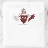 AM Bookplate - Rode kroon Rechthoekige Sticker (Tas)