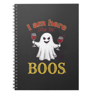Am Here Boos Halloween Geest Wijn Glazen Spin W Notitieboek