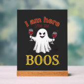Am Here Boos Halloween Ghost Verres à Vin Araignée (Neutre)