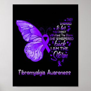 AM Het Storm Fibromyalgie Bewustzijn Vlinder 1 Poster