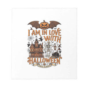 Am Love Halloween Geheime Huis Skelet Pompoen_1 Notitieblok