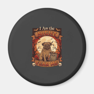 Am Nacht Angst Me Halloween Pug Maan Grafsteen Magneet