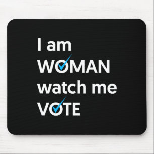 AM Woman Bekijk mij stem 2024 Blue Wave stemming Muismat