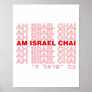 Am Yisrael Chai Dank u Meme Shalom voor de mensen Poster