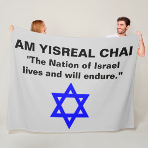 AM YISRAEL CHAI (De natie van Israël leeft) Fleece Deken