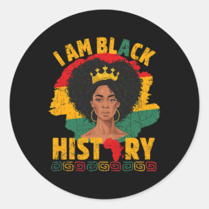 AM Zwart Geschiedenis Vrouwen Afrikaanse Meisjes Z Ronde Sticker