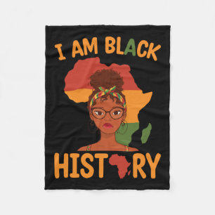 AM Zwarte Geschiedenis Moederdag Juneteenth Indepe Fleece Deken