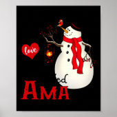Ama Snowman Xmas Happy Family New Snowman Merry Ch Poster (Voorkant)