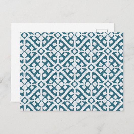 Amadora Blue Pattern Briefkaart (Voorkant / Achterkant)
