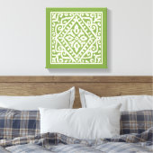 Amadora Green Pattern Canvas Afdruk (Insitu (Slaapkamer))