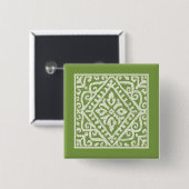 Amadora Green Pattern Vierkante Button 5,1 Cm (Voorkant /achterkant)